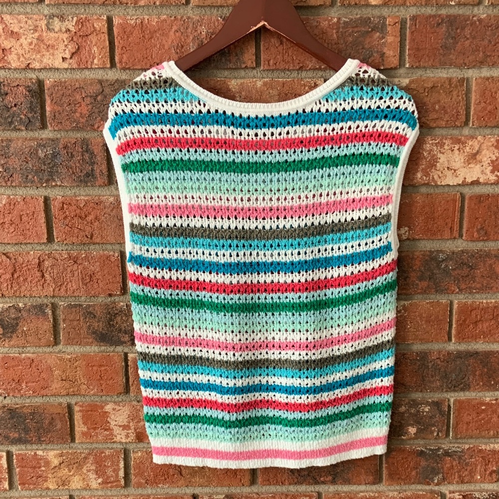 Talbots Multicolor Stripe Knit Sweater Sleeveless Top - Picture 6 of 6